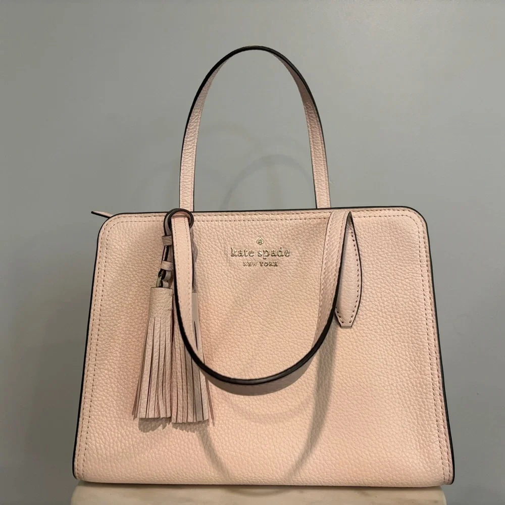 Kate Spade Rowe Medium Top Zip Satchel Peach Puff Blush Pink - Picture 5 of 13